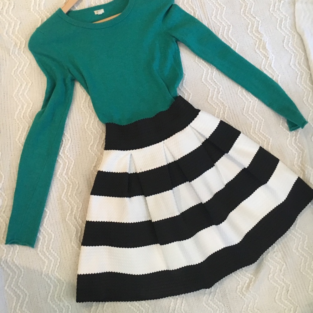 Black and White Bell Skirt